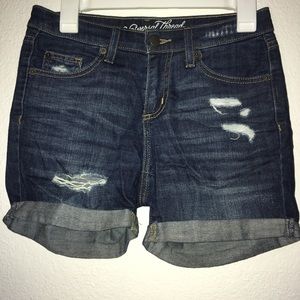 distressed bermuda boyfriend jean shorts